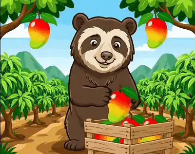 Coco harvesting mangoes