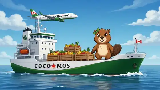 Cocomos cargo ship and plane heading to Montreal